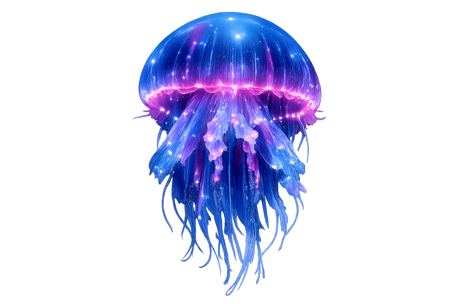 Luminescent deep water jellyfish element lighting up the command center
